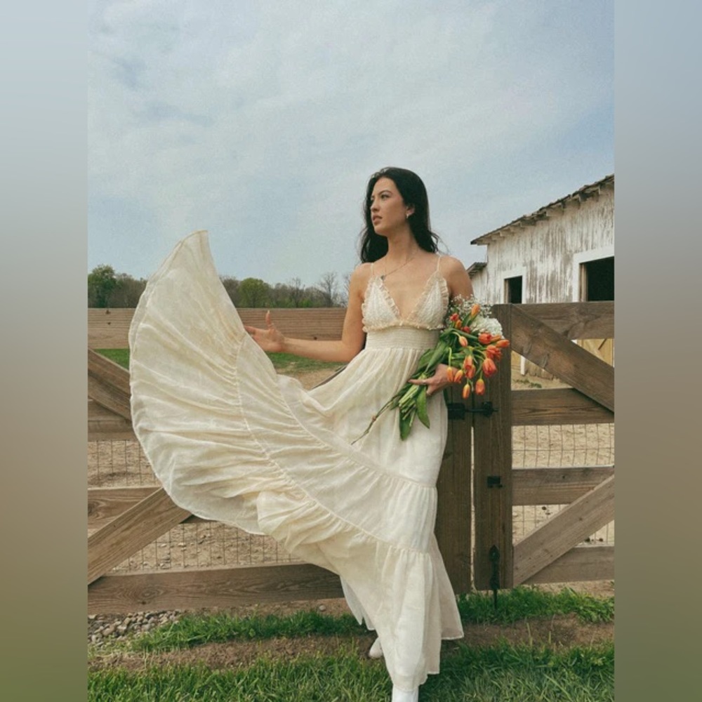 Boho Cream Maxi Sundress
